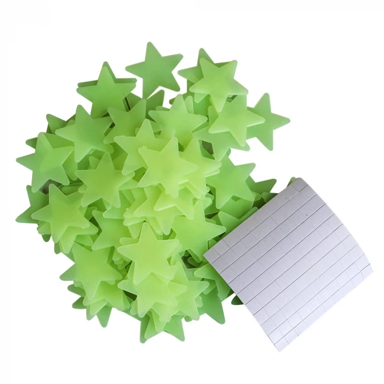 Børneværelsesloft dekoration med lysende stjerner Pakke med 100 selvlysende stjerner, ideel til børneværelse