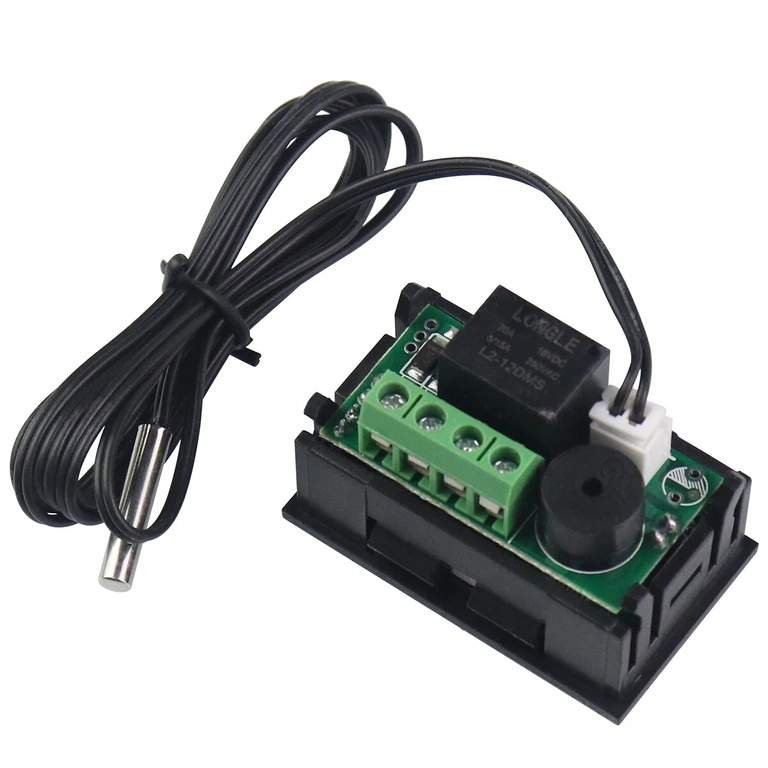 Termostat med relæ til styring af varme og køling 12V