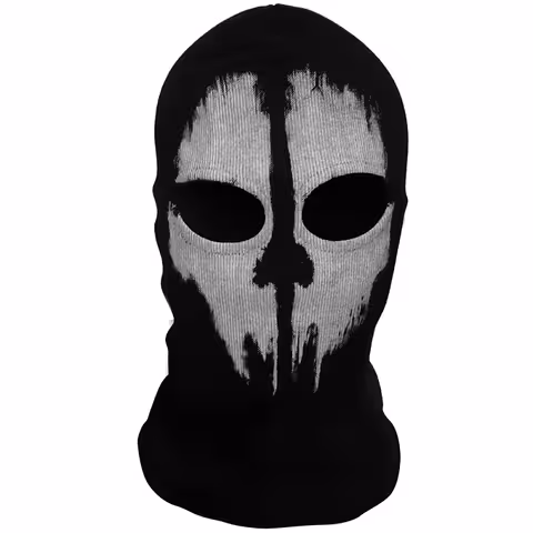 Call of Duty Ghost Hjelm – Ski-, Moto-, Airsoft- og Paintball Maske, Sort Taktisk