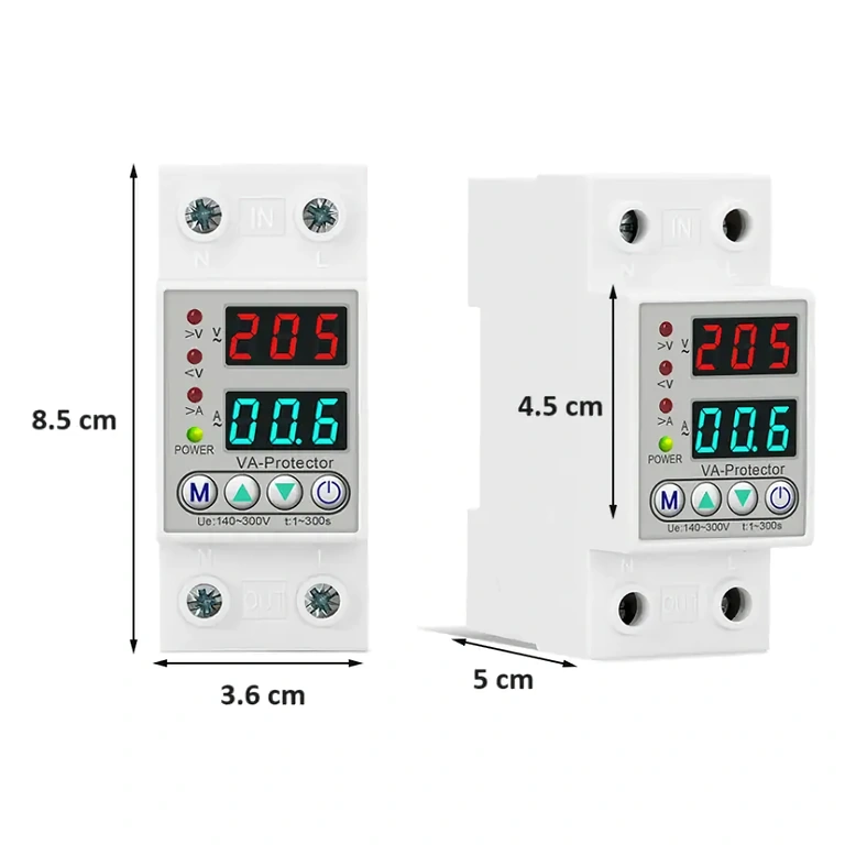 Relæ til overspænding og overstrøm, 220V