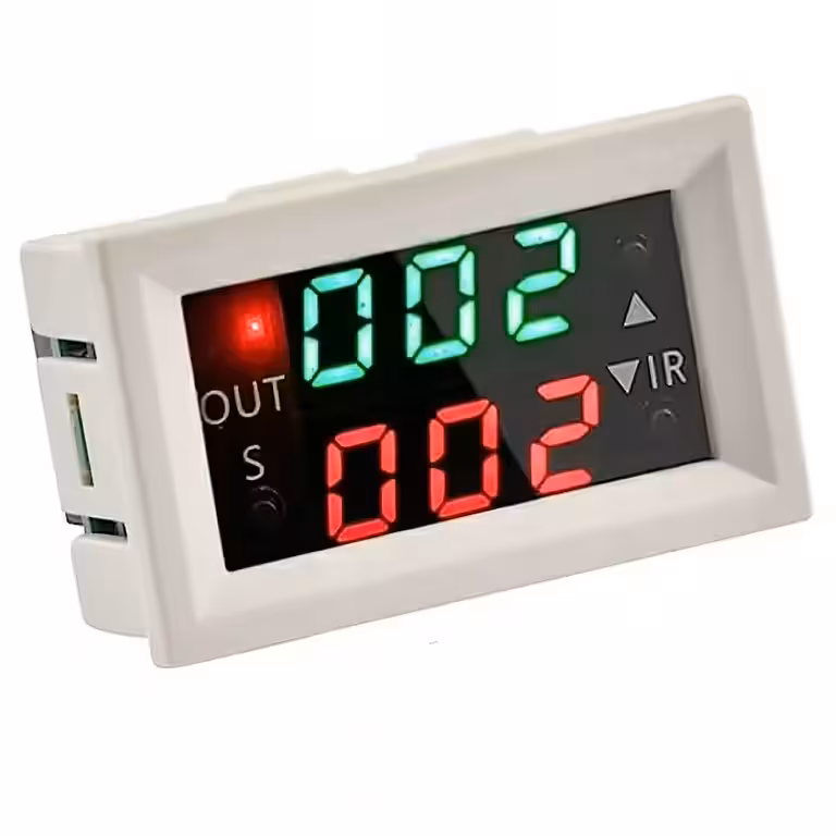 Programmerbart 12V Relæ Tidsmodul med Digital Display – Justerbar Timer med Forsinkelse, Loop og Dual Tid