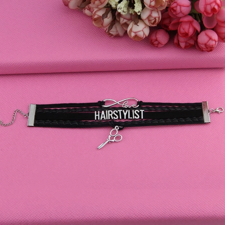 Sort læderarmbånd – barbershop-stil Læderarmbånd til urban eller professionel barbershop stil