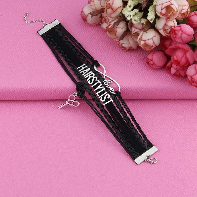 Flettet armbånd til mænd – barberstil Flettet herrearmbånd, perfekt til hairstylister og frisører