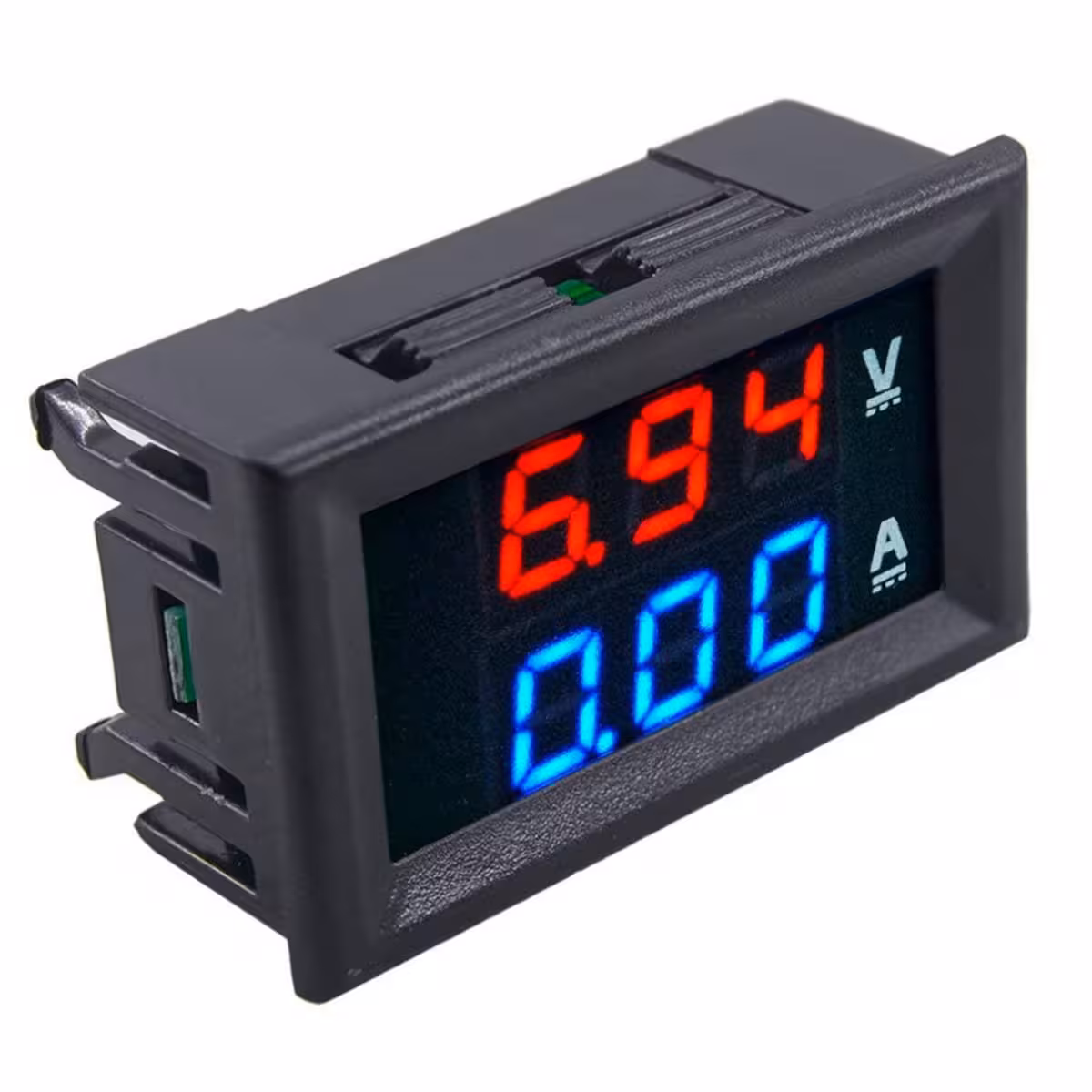 Digital display i to farver til monitorering af volt og ampere