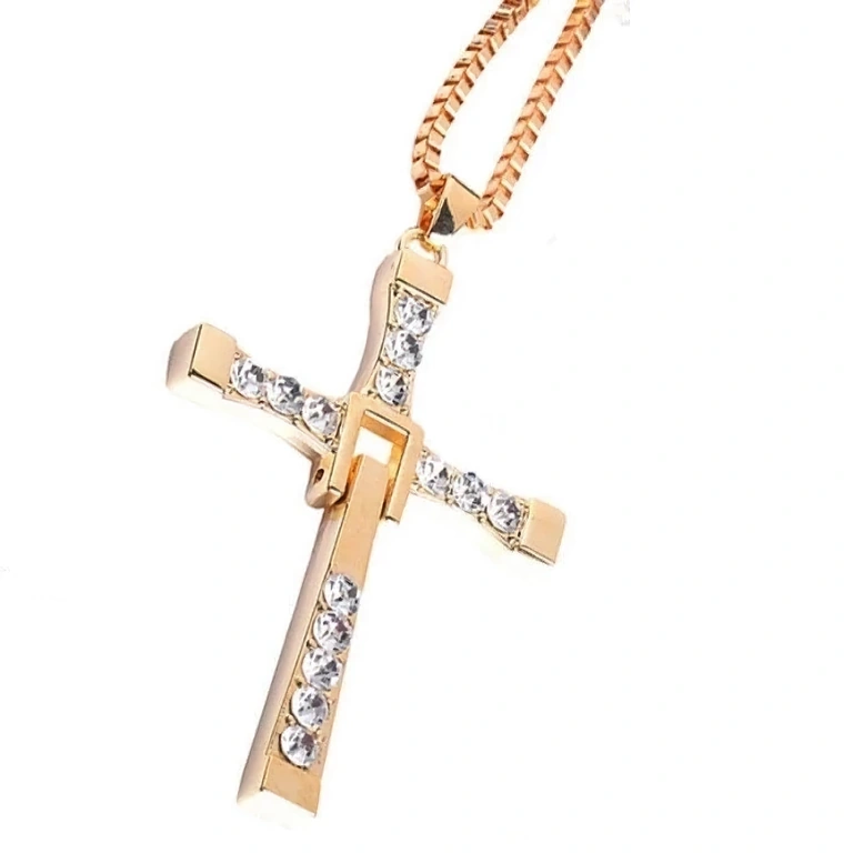 Fast and Furious guldkryds halskæde Vin Diesel Guld kryds kæde Vin Diesel fra filmen Fast and Furious