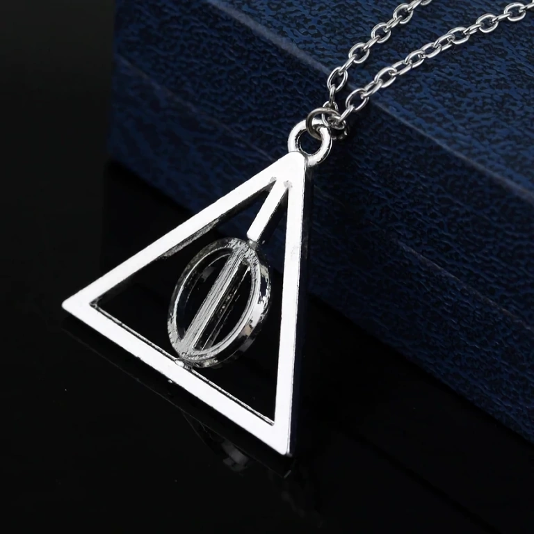 Sølvhalskæde Harry Potter – Dødens talismaner Sølvmedaljon med Deathly Hallows symbol