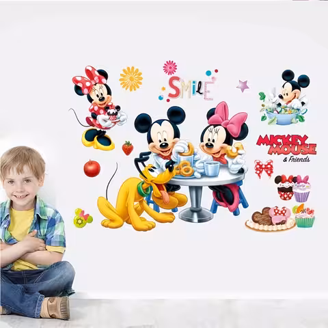 Mickey Mouse Vægssticker Selvklæbende – Dekoration til Børneværelse eller Babyværelse