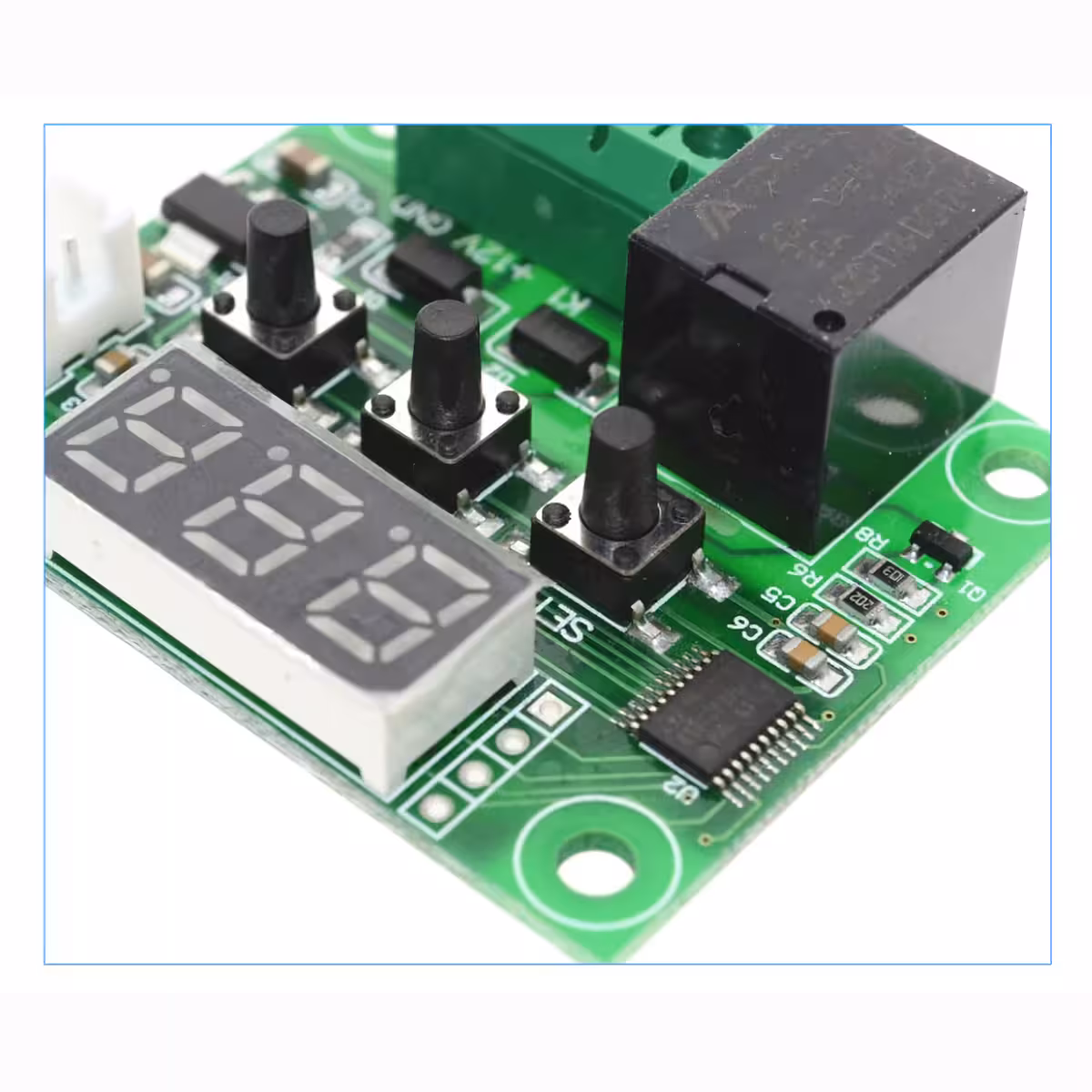 Komponentdetaljer for elektronisk termostat W1209