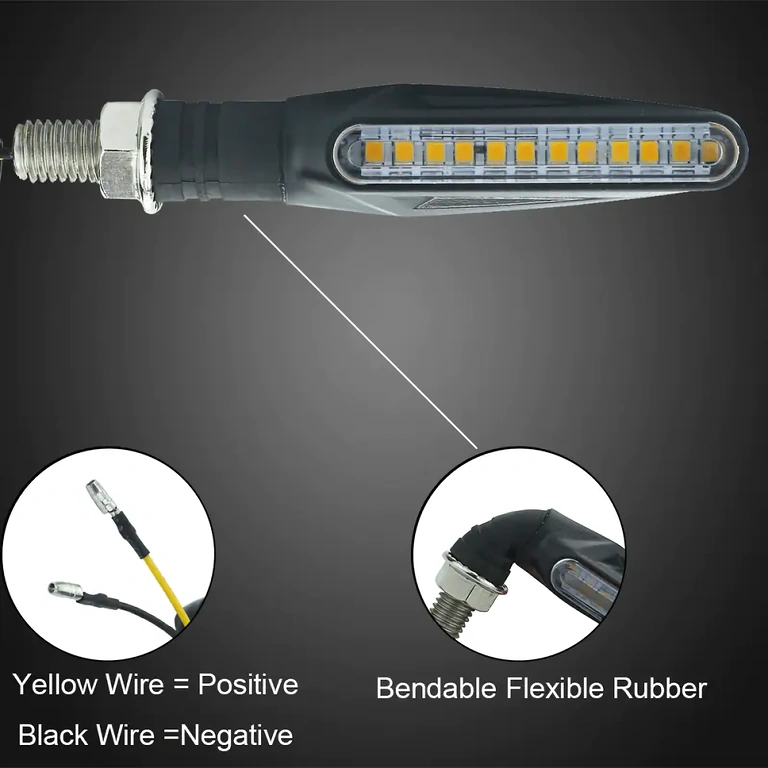 Gul LED retningslys til motorcykel og scooter