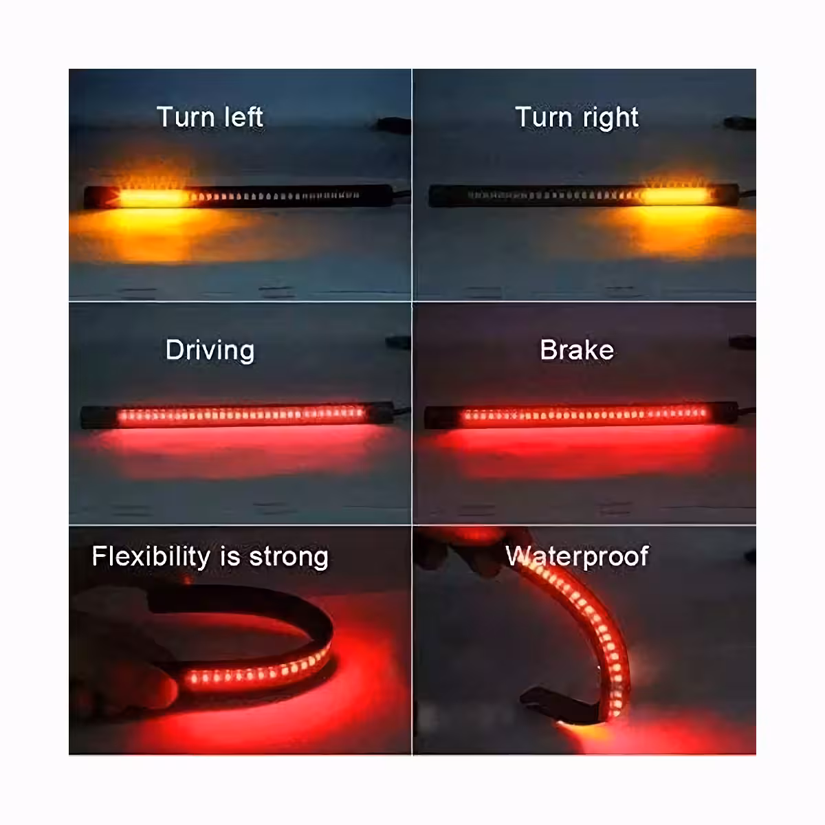 Kombineret bremse- og blinklys på fleksibel strip