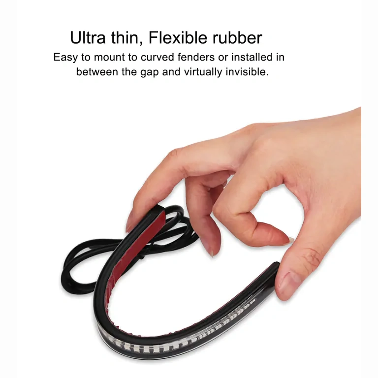 LED-signal til motorcykel, fleksibel Selvklæbende LED-strip til venstre/højre blink