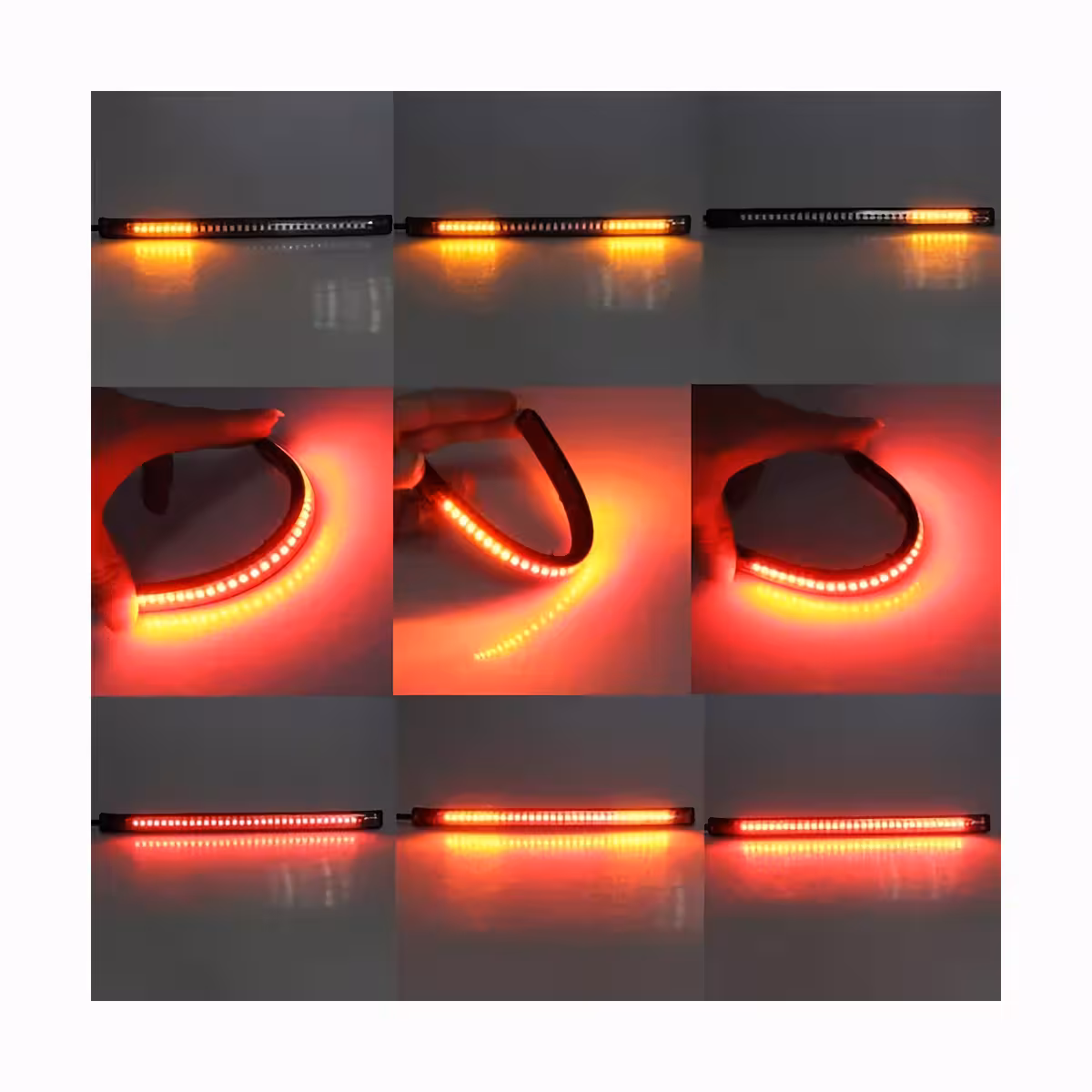 Gummibelagt LED-strip med røde lys til position og bremse