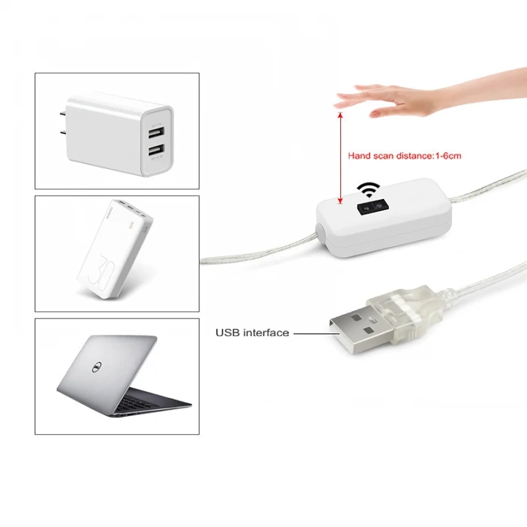 Indendørs LED-stribe med sensor Koldhvid LED-strip med nærhedssensor