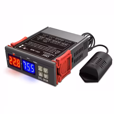 STC-3028 Digital Hygrostat Temperatur Controller 220V med Fugtighedssensor