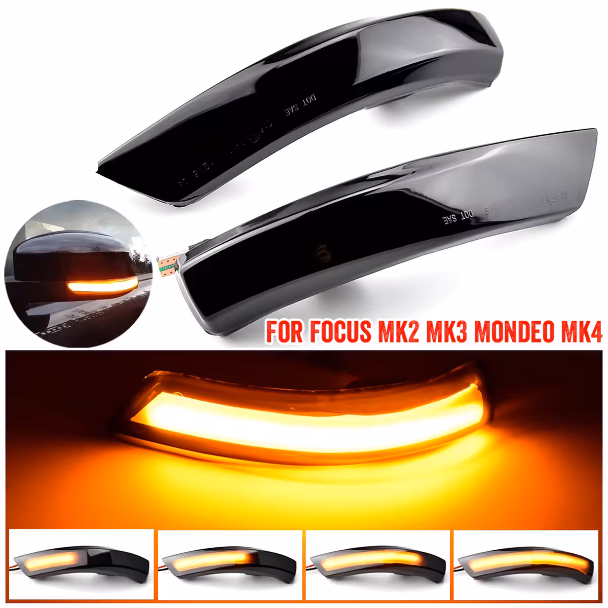 LED-opgradering af sidespejle med sekventiel blinkfunktion