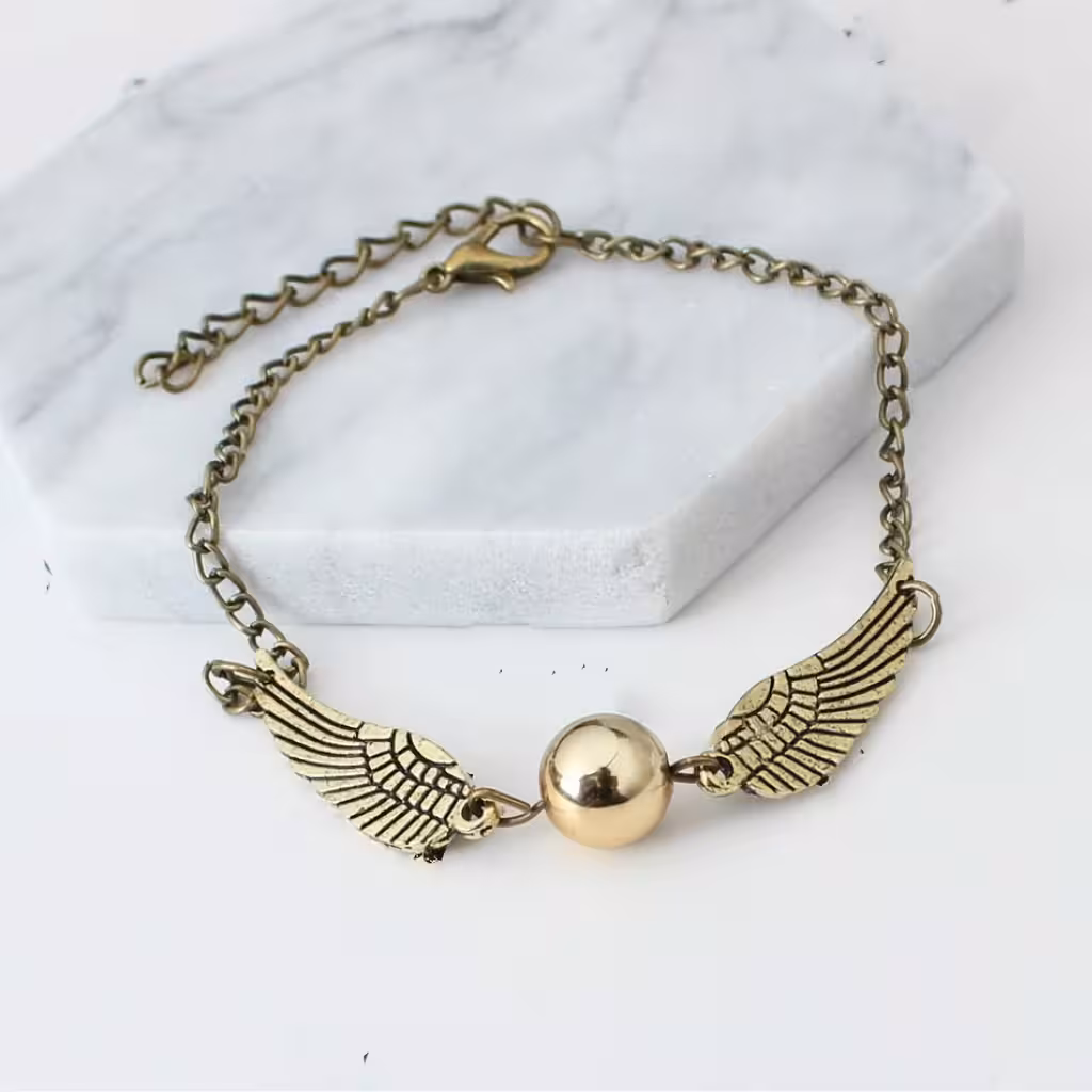 Harry Potter Armbånd Golden Snitch & Deathly Hallows – Guld/Sølv, Magisk Gave til Fans
