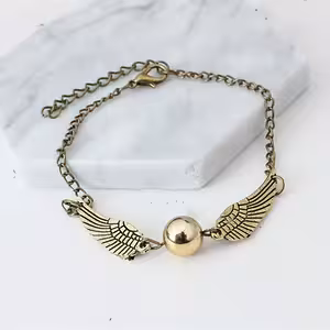 Harry Potter Armbånd Golden Snitch & Deathly Hallows – Guld/Sølv, Magisk Gave til Fans