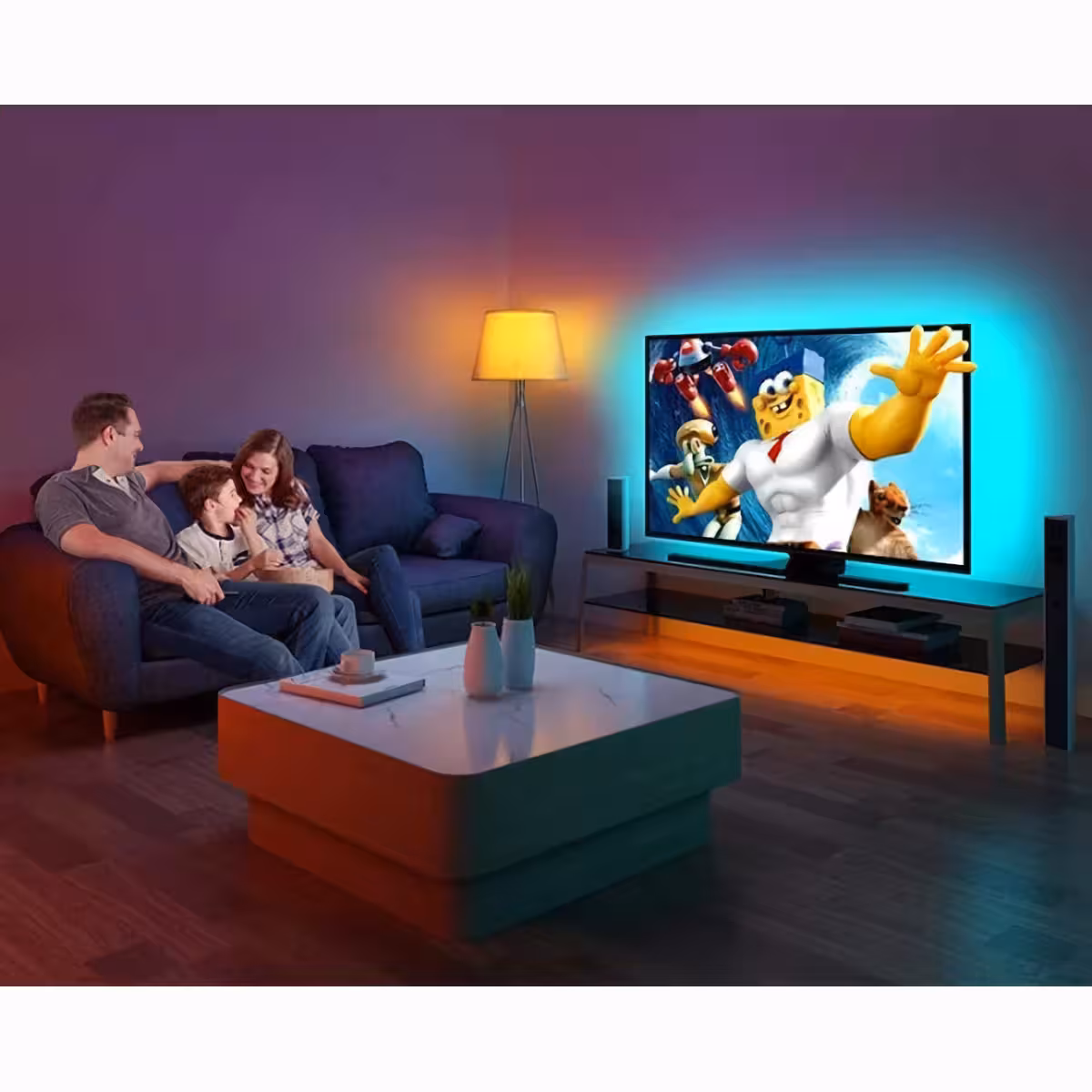 USB RGB LED-belysning til TV eller skærm, nem at montere