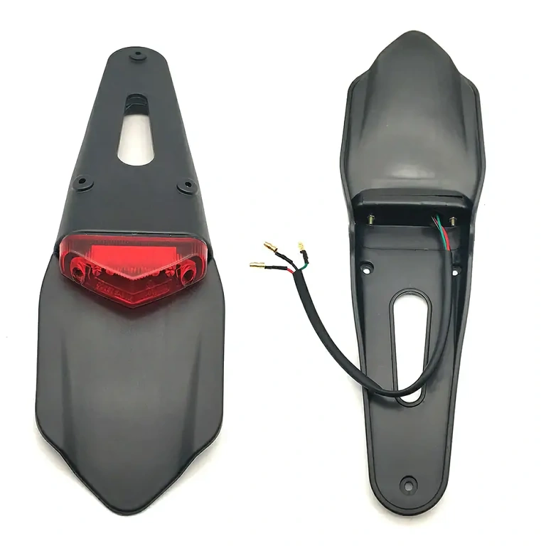 Sæt skærm + stoplys til off-road motorcykel Komplet kit bagskærm med LED-baglys til motorcykel