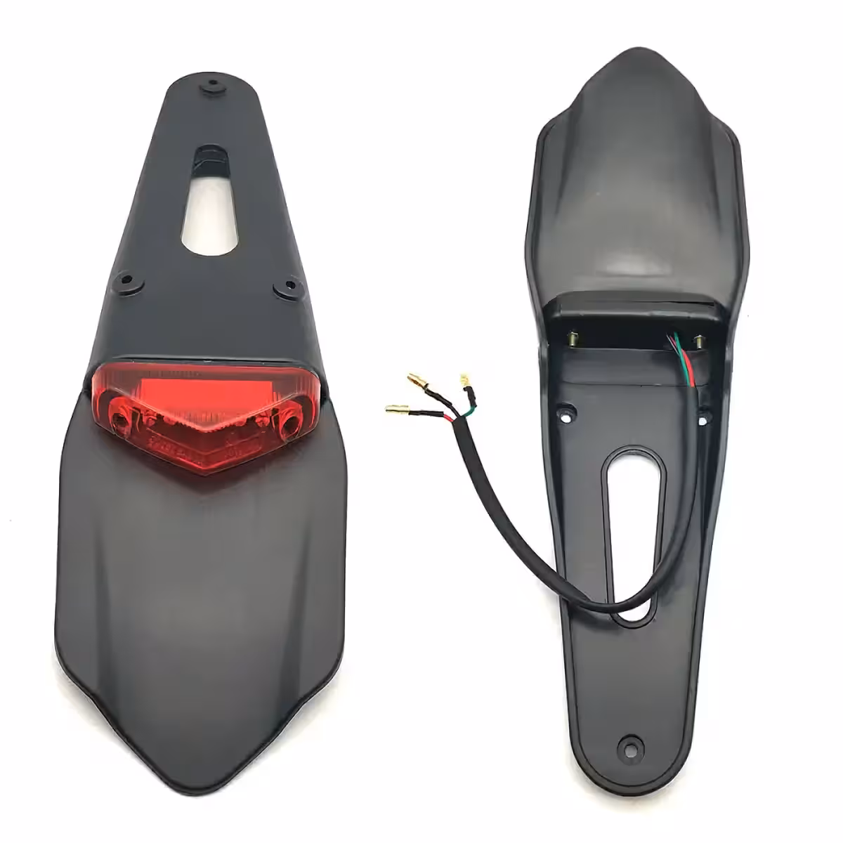 Komplet kit bagskærm med LED-baglys til motorcykel