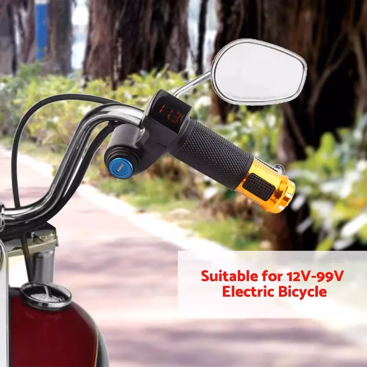 Komfortabelt gummigreb med kontakt og batteriindikator