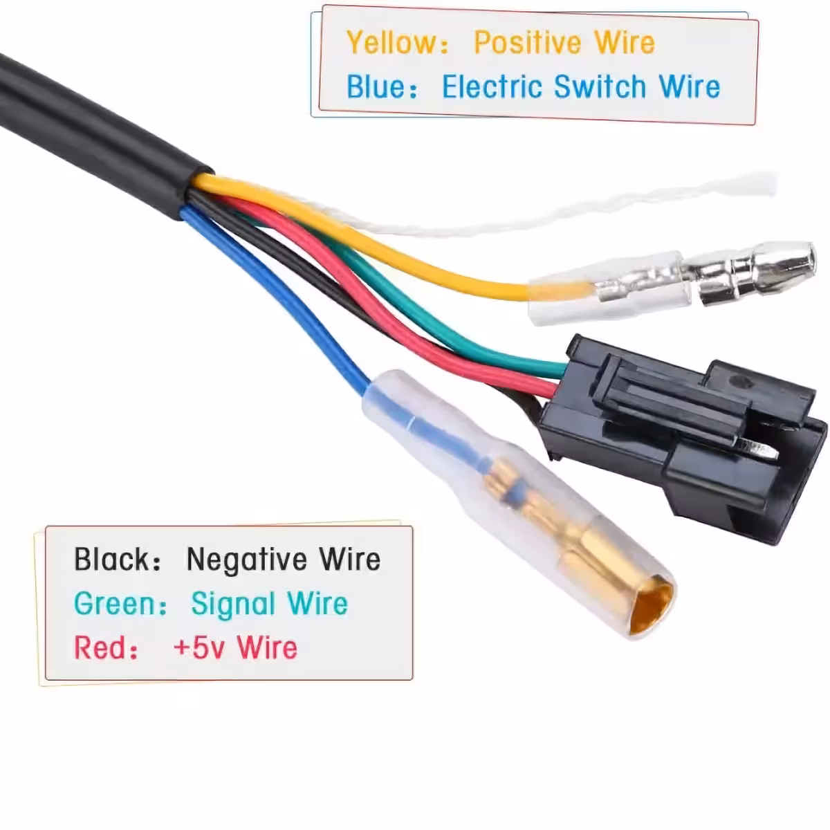 Ledningsskema til korrekt installation af twist-accelerator med volt-display