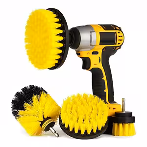 Sæt med 3 Nylon Roterende Børster til Bore-/Skruemaskine – Rengøring af Polstring, Tæppe, Gulvtæppe og Plastik