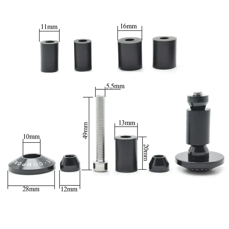 Styrender med 3 størrelser gummipakninger til præcis fastgørelse