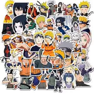 Naruto Shippuden Anime Stickers – Sæt med 50 Holdbare PVC Klistermærker til Laptop, Cykel, Skateboard og Konsoller