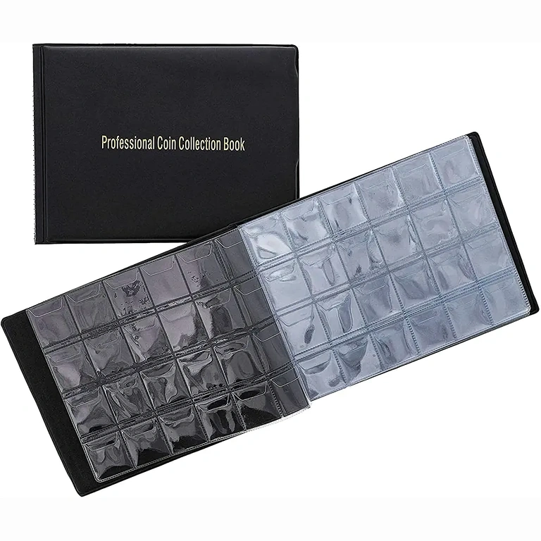 Album i miljøvenligt OPP-materiale, beskytter mønter