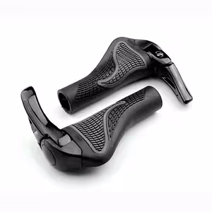 Ergonomiske MTB Styrgreb med Horn Lock-On til Cykel og Elektrisk Scooter – Sort