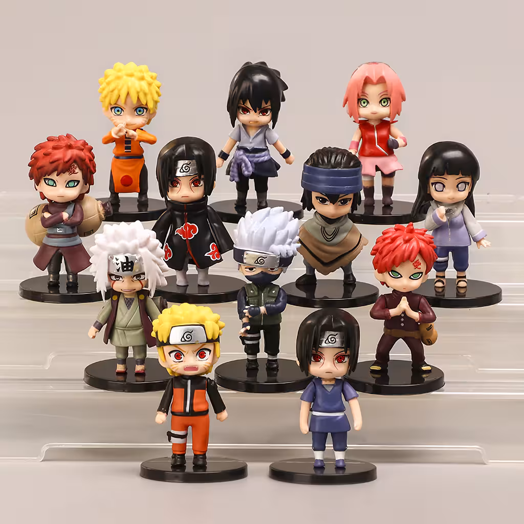 Sæt med 12 Naruto Shippuden Figurer – Anime Manga Samlefigurer, Perfekt Gave til Fans