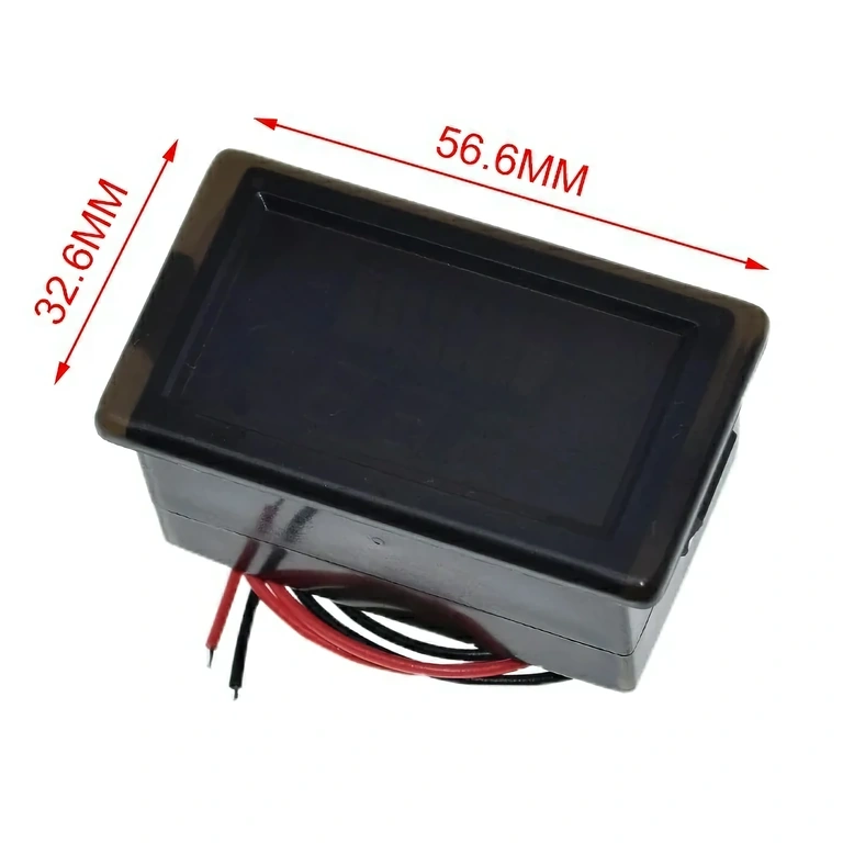 Vandtæt batterivoltmeter 12V–72V Bils-, motorcykel-, cykel- og løbehjols voltindikator – vandtæt og kompakt