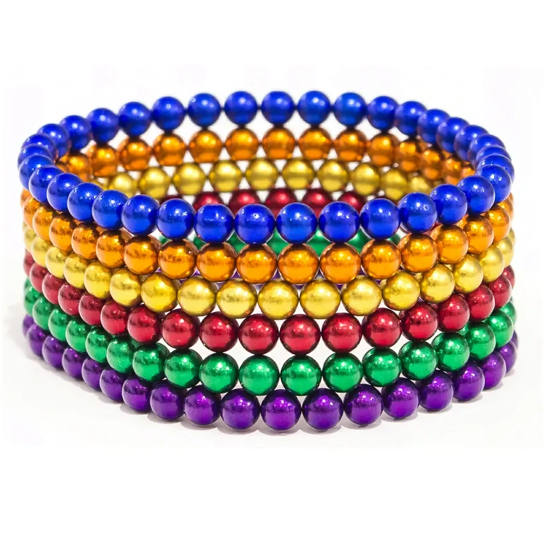 Regnbuefarvet magnetisk kube med 216 neodymkugler