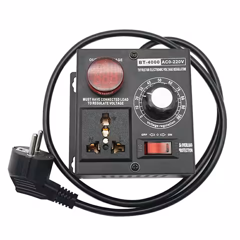 Stikkontakt med Spændingsregulator 4000W – Elektrisk Effektregulator med Potentiometer til Lys, Motorer og Værktøj
