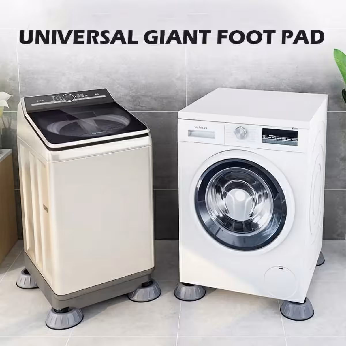 Grå gummistøtte til vibration reducering på tørretumbler