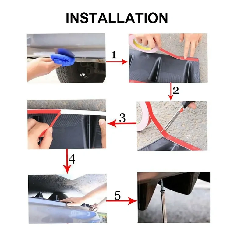 Universal spoiler til bagkofanger, nem at montere og justere