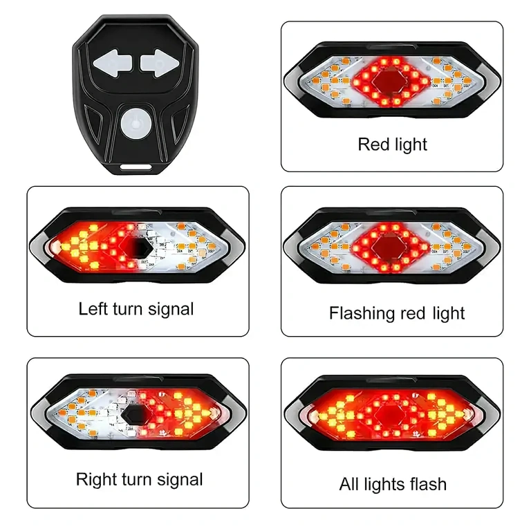 LED-signallys til cykel med genopladeligt batteri Lampe med integreret batteri, nem at genoplade