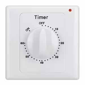Elektrisk Timer Switch 1–60 Minutter – Mekanisk Timer til Blæser, Lys, Bad, Elektriske Apparater