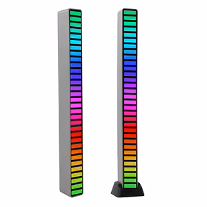 LED RGB Strip med Lydaktivering – VU Meter Musiklys, 32 LED, USB-C, Spektakulære Effekter