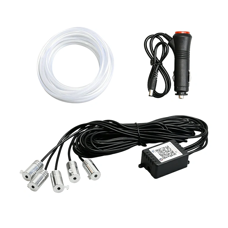 Fleksibel RGB-neonledning til bilbelysning, 6 meter Fleksibel RGB neonstrimmel til bilens ambient-belysning