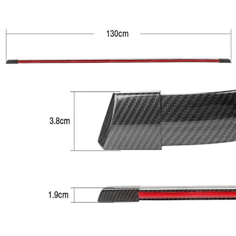 Universel bilspoiler med LED-stribe i kulfiber Universal kulfiber spoiler med LED-strip til bil
