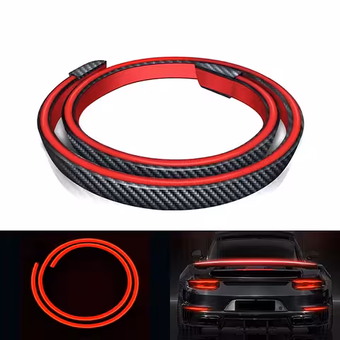 Universal Carbon Spoiler med LED Strip og Bremselys til Bagklap og Bagrude