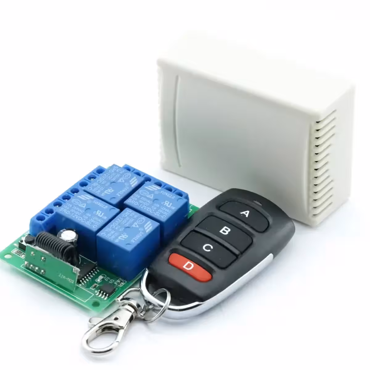 Trådløst relæmodul, frekvens 433,92 MHz, 12V strømforsyning