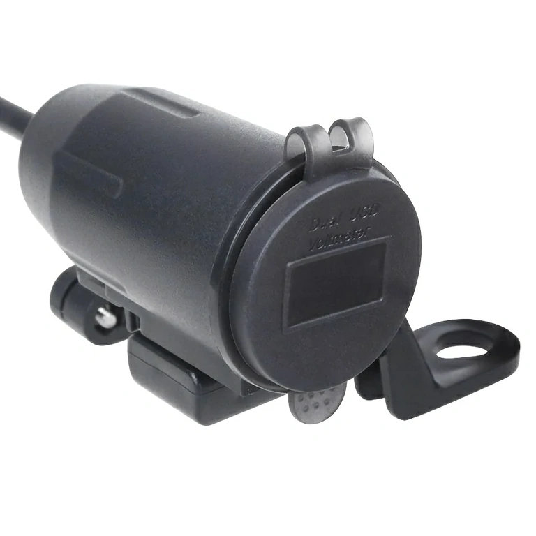 USB-oplader med spejlbeslag Motorcykeloplader med beslag til montering på spejl