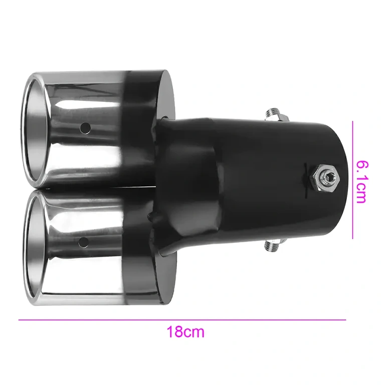 Sportsbil-tilbehør til udstødningsrør med dobbelt udløb