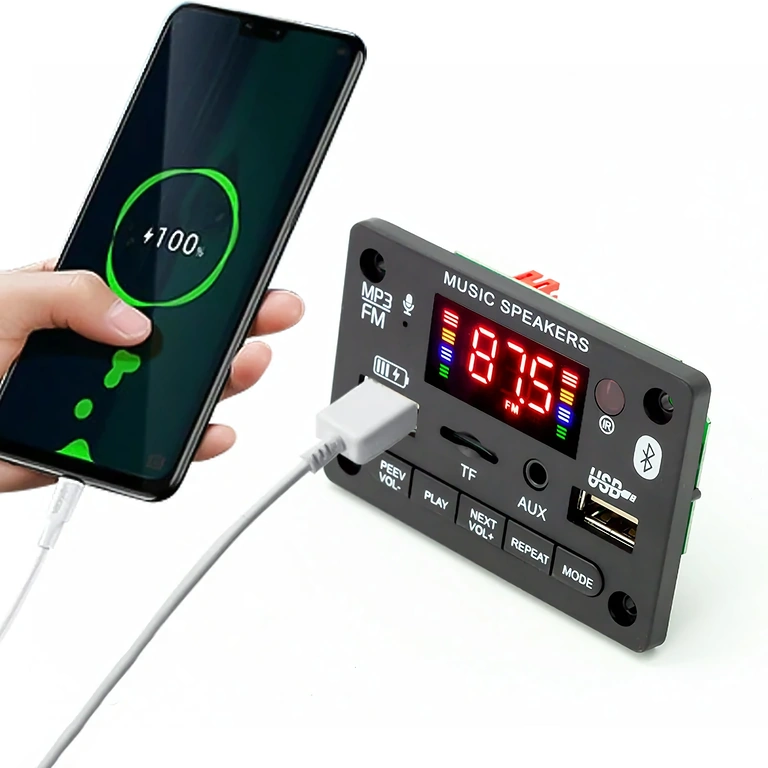 Bluetooth 5.0 lydmodul med forstærker 2x40W Bluetooth 5.0 stereo-modul med 2x40W forstærker til højttalere