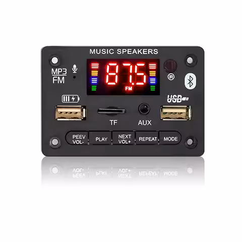 Bluetooth 5.0 Audio Modul med FM Radio, MP3 og Stereo Forstærker 2x40W 5V/12V