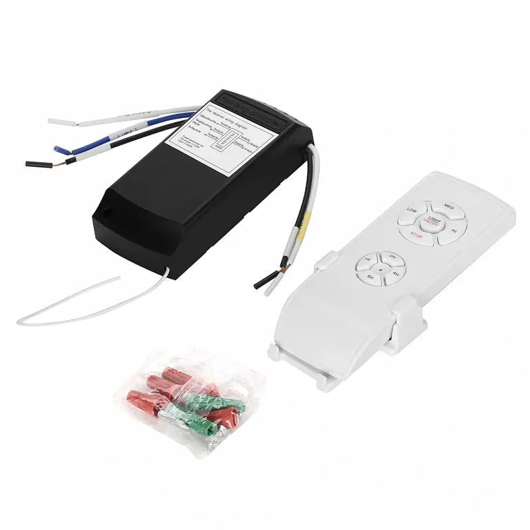 Fjernbetjening med 220V-modtager til ventilator eller dæmpbar loftslampe