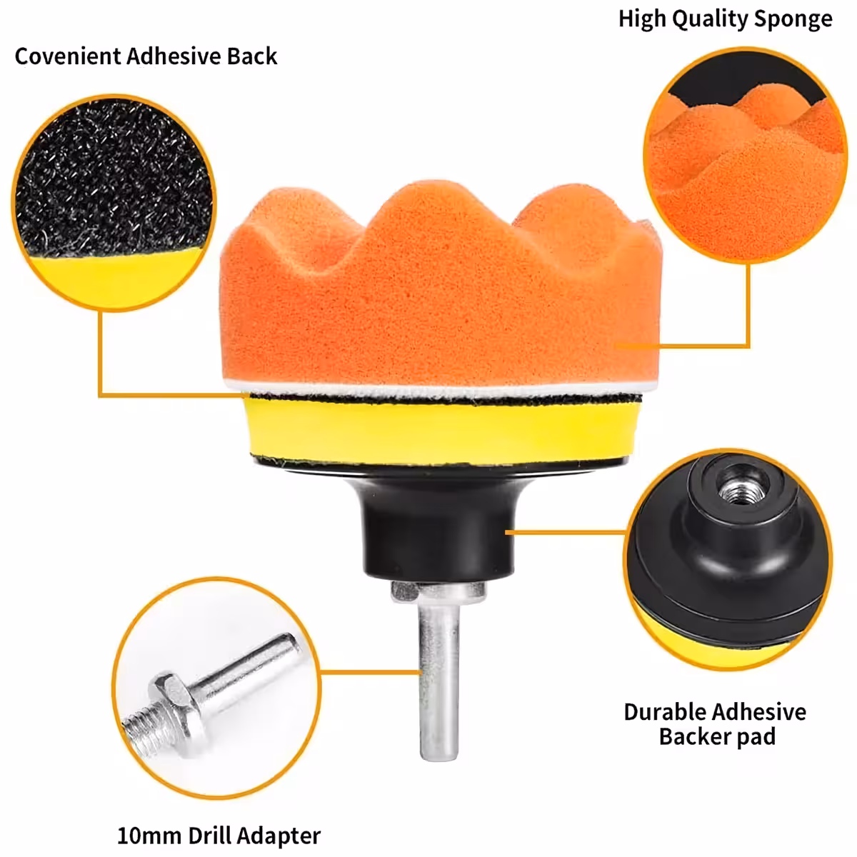 Orange flad poleringssvamp til dybderensning